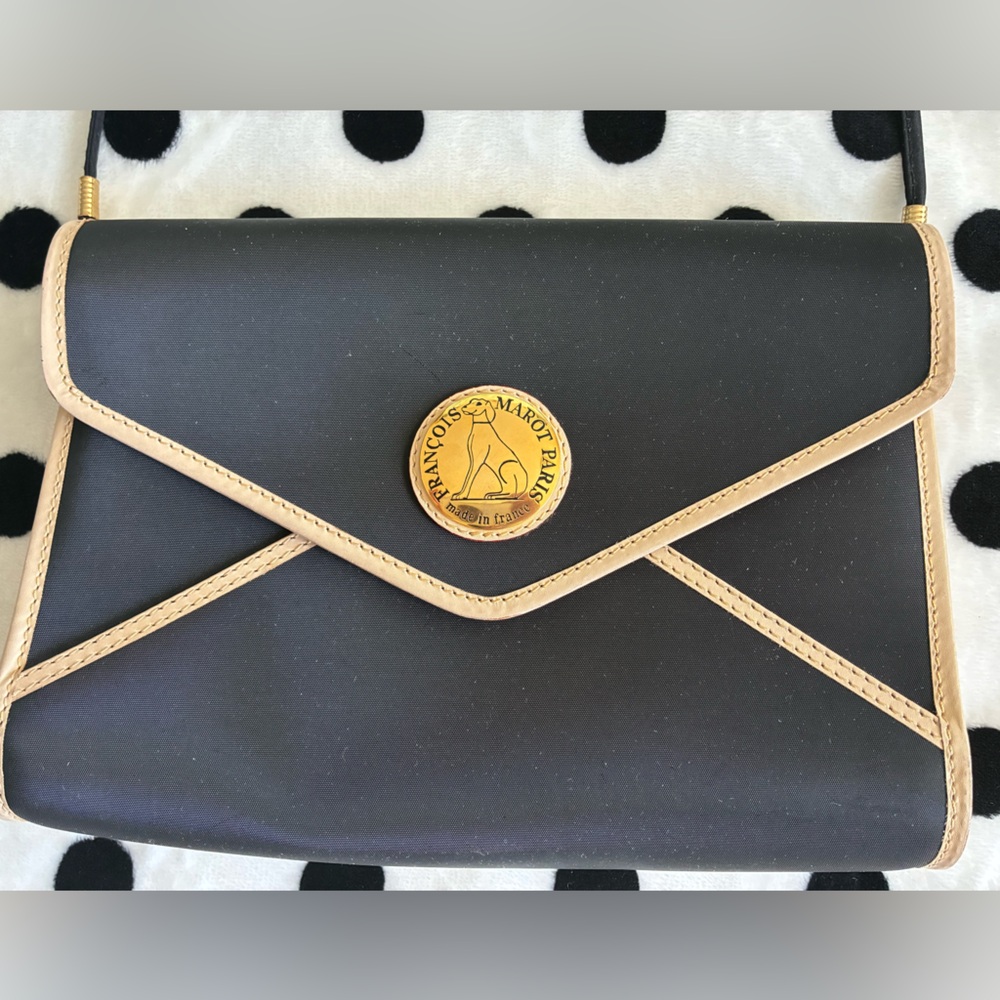 Vintage Francois Marot Paris Purse in Black and Tan—Made in France
